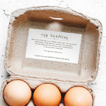 Etiqueta de cuidado de cartón del Pegatina de inst<br><div class="desc">Pegatina de instrucciones para el manejo de huevos / Etiqueta de cartón para el cuidado de huevos - Edite la redacción de este pegatina de instrucciones para el manejo de huevos según lo desee para su granja o gallina.</div>