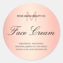 Etiqueta de cuidado de la piel de crema facial con