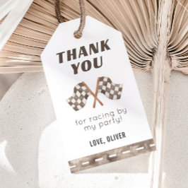 Etiqueta de cumpleaños de banderas de carrera, agr