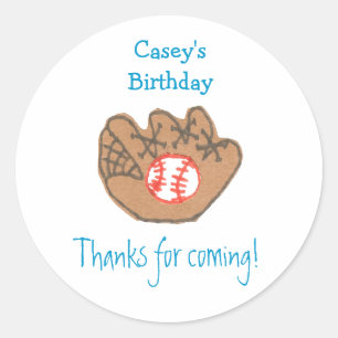 Etiqueta de cumpleaños de béisbol