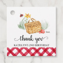 Etiqueta de cumpleaños de Picnic