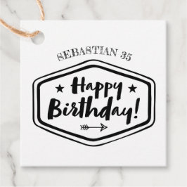 etiqueta de cumpleaños - Etiquetas rústicas mascul