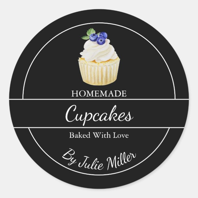 Etiqueta de Cupcakes Caseros Simples (Anverso)