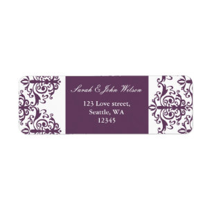 etiqueta de damasco violeta