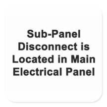 etiqueta de desconexión de subpanel ubicada en el