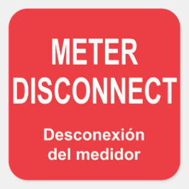 Etiqueta de desconexión del medidor con subtítulo