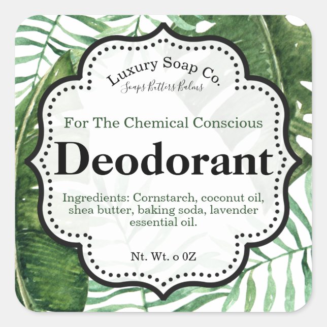 Etiqueta de desodorante tropical (Anverso)