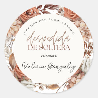 Etiqueta de despedida de soltera boho floral