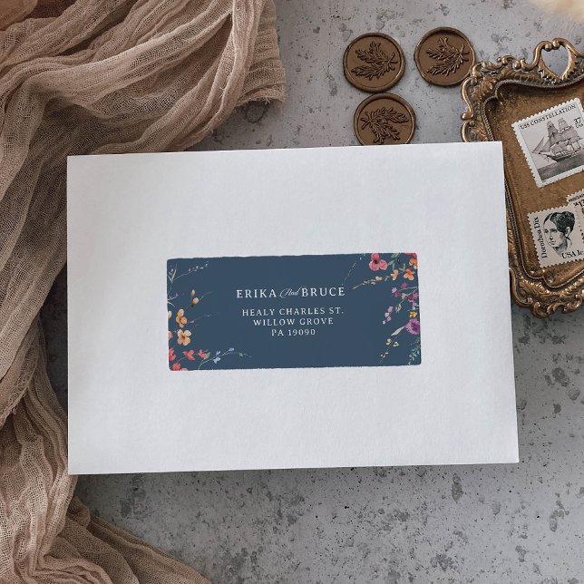 Etiqueta de devolución de boda floral botánica ele (Subido por el creador)