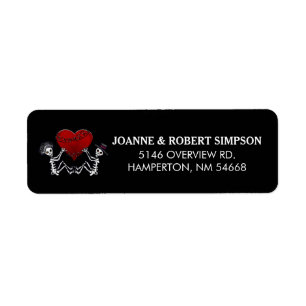 Etiqueta de devolución de dirección: esqueletos co