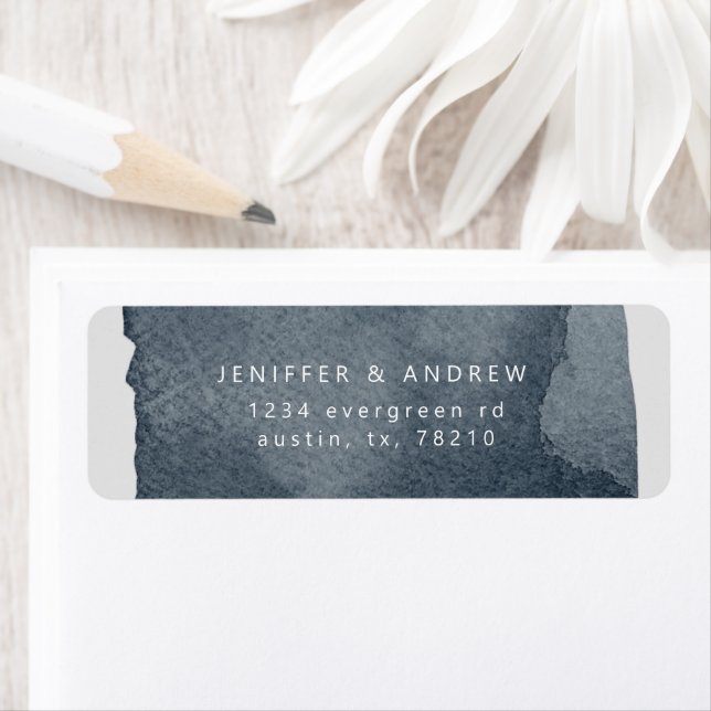 etiqueta de devolución de lavado azul de acero de  (In situ)