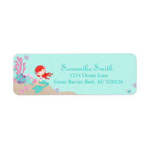 Etiqueta de devolución de little mermaid castaña