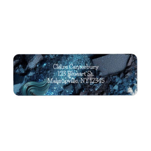 Etiqueta de devolución de Maquillaje Glam Azul Vib