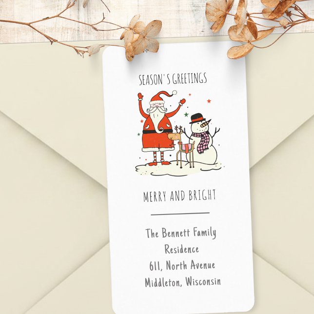 Etiqueta de devolución de Navidad de Santa minimal (Subido por el creador)