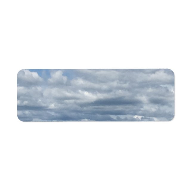 Etiqueta de devolución de nubes y mar pacíficos (Frente)