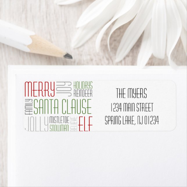 Etiqueta de devolución de palabras de navidades -  (In situ)
