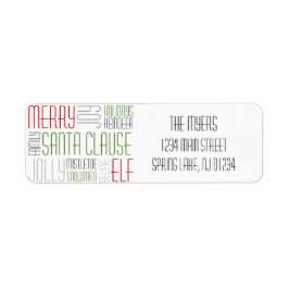 Etiqueta de devolución de palabras de navidades - 
