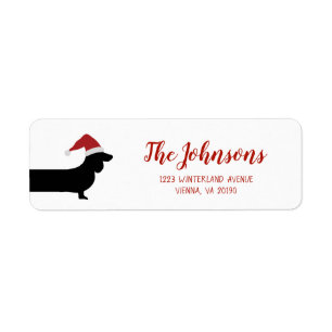 Etiqueta de devolución del navidad del dachshund