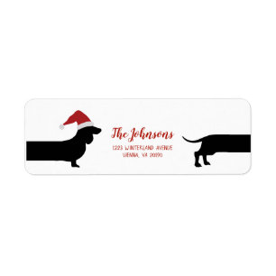 Etiqueta de devolución del navidad del dachshund