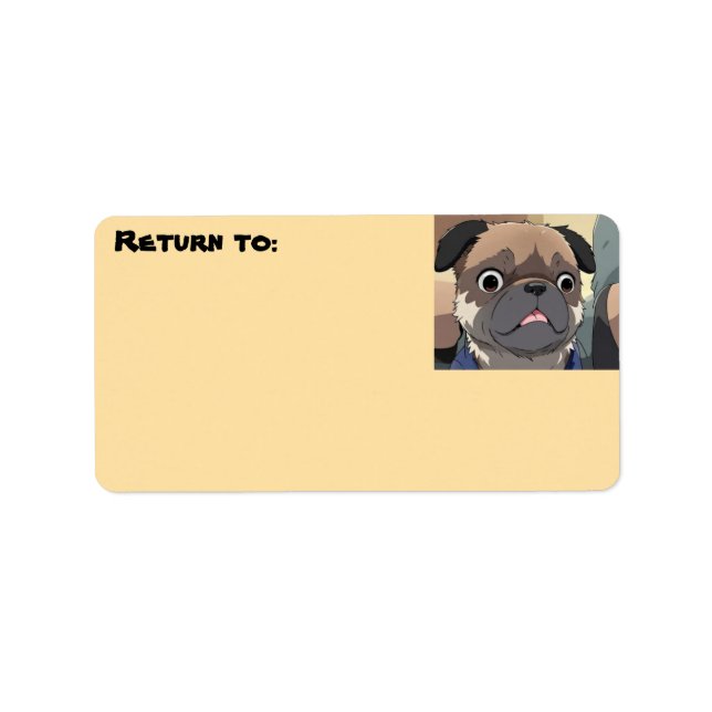 etiqueta de devolución pug (Frente)
