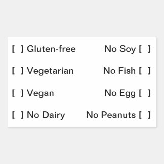 Etiqueta de dieta de alimentos