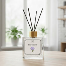 Etiqueta de difusor de varillas de lavanda