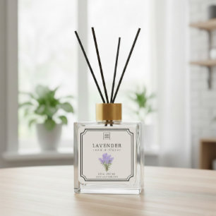 Etiqueta de difusor de varillas de lavanda