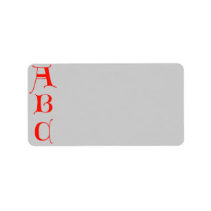Etiqueta de dirección ABC de las letras
