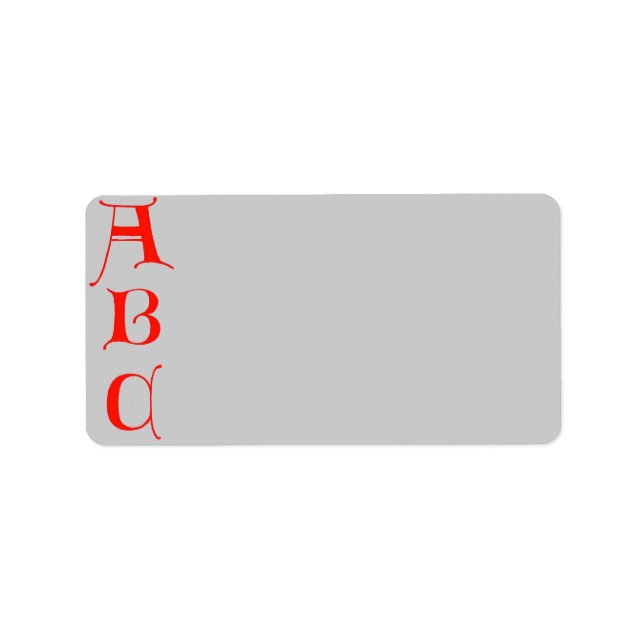 Etiqueta de dirección ABC de las letras (Frente)