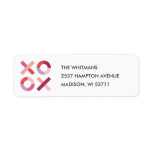 Etiqueta de dirección Abrazos + Besos - Rubor