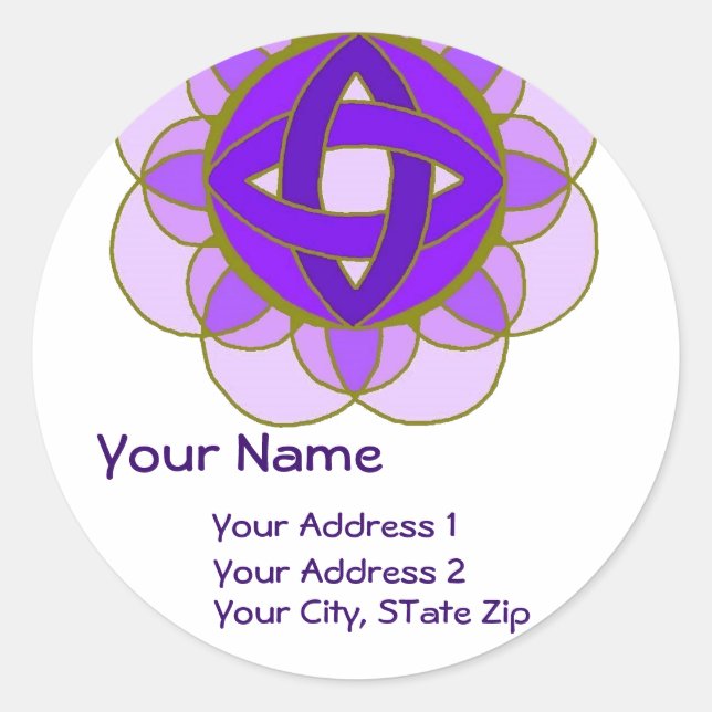 Etiqueta de dirección "Abrir la Corona Chakra" (Anverso)