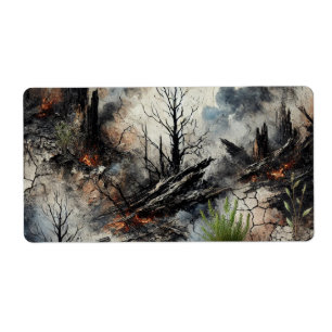 Etiqueta de dirección abstracta de Wildfire Afterm