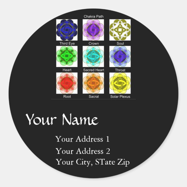 Etiqueta de dirección "All Chakra Balancing" (Anverso)