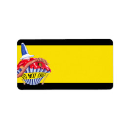 Etiqueta de dirección amarilla de la tarta de la e