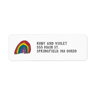 Etiqueta de dirección arco iris