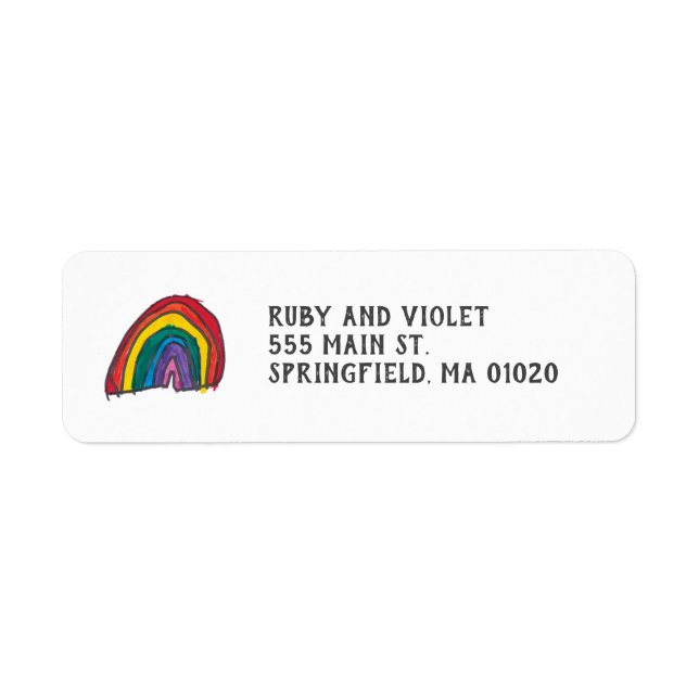 Etiqueta de dirección arco iris (Frente)
