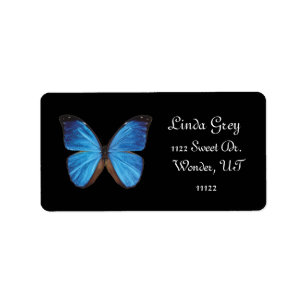 Etiqueta de dirección azul de Buterfly