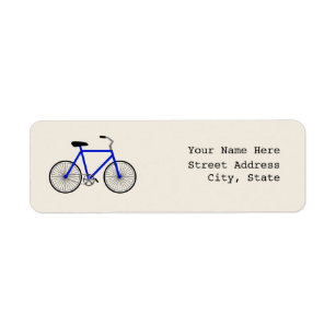Etiqueta de dirección azul de la bicicleta