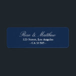 Etiqueta de dirección azul de la marina<br><div class="desc">diseño de texto personalizado</div>