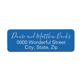 Etiqueta de dirección azul de nebuloso