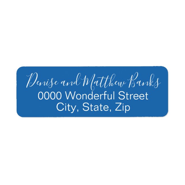 Etiqueta de dirección azul de nebuloso (Frente)