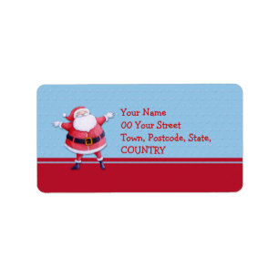 Etiqueta de dirección azul de Santa Claus