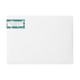 Etiqueta de dirección azul del puerto