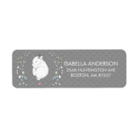 Etiqueta de dirección Baby Shower de conejito durm