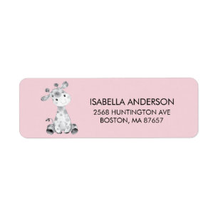 Etiqueta de dirección Baby Shower de guijarros ros