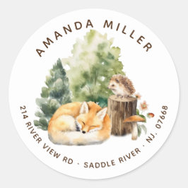 Etiqueta de dirección Baby Shower de la zorra delg