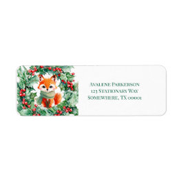 Etiqueta de dirección Baby Shower de Red Fox Green