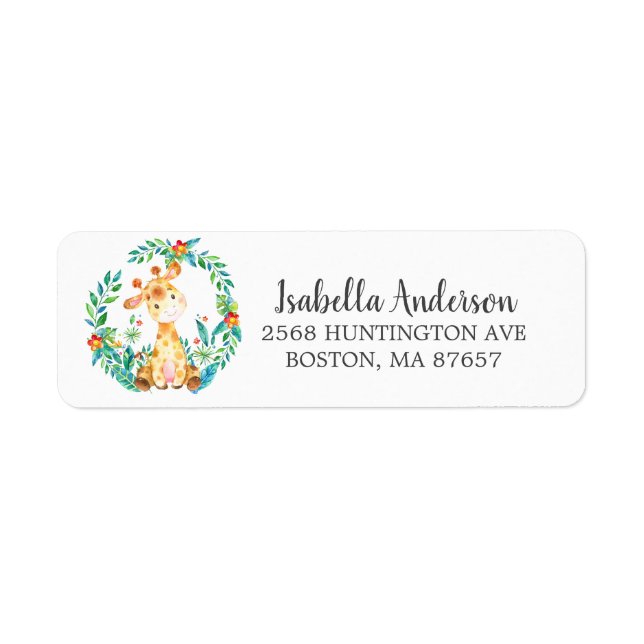 Etiqueta de dirección Baby Shower de Sweet Jungle  (Frente)