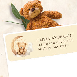 Etiqueta de dirección Baby Shower de Teddy Moon