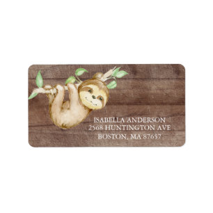 Etiqueta de dirección Baby Shower Sweet Sloth